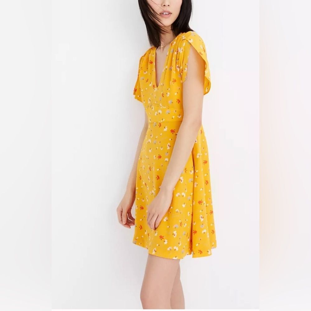 Madewell Silk Belladonna Painted Carnations Floral Party Cottagecore Dress 6 - Picture 3 of 12